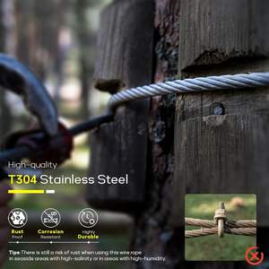 <span class=keywords><strong>Cable</strong></span> <span class=keywords><strong>de</strong></span> <span class=keywords><strong>acero</strong></span> inoxidable 304 <span class=keywords><strong>de</strong></span> 350 pies y 1/4 <span class=keywords><strong>de</strong></span> pulgada, resistente, con 6x37 hilos, tipo <span class=keywords><strong>cable</strong></span> aeronáutico, <span class=keywords><strong>para</strong></span> tendederos y barandillas <span class=keywords><strong>de</strong></span> bricolaje - Product Image 5