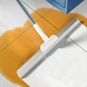 Serpillère à <span class=keywords><strong>lame</strong></span> de nettoyage et <span class=keywords><strong>d</strong></span>'essorage 3 sections avec long manche, sans poussière, pour lavage, séchage, douche et vitres - Product Image 3