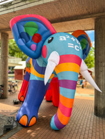 Éléphant gonflable personnalisé en tissu Oxford, animal gonflable géant pour la publicité et la décoration
