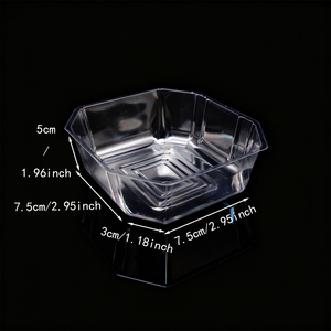 Barquette octogonale transparente jetable en PET pour la vente en gros, idéale pour les plats à emporter, les salades, les biscuits, les fruits, les sushis, pour les bureaux, les cafés, les pique-niques et les marchés. - Product Image 3