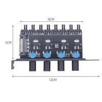 Controlador de Velocidad de Ventilador Angitu Sata/IDE Molex, 12V, para Laptop/PC, PCI, 8 Puertos, 3Pin/4Pin, PWM