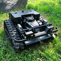 Tondeuse à gazon télécommandée sur chenilles 224cc à essence, tondeuse tout-terrain pour pentes, machine de coupe d'herbe pour fermes et pâturages