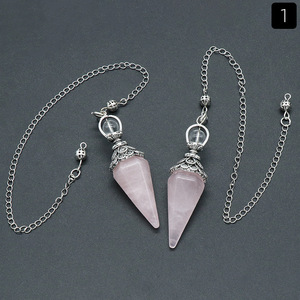 Pendolo in <span class=keywords><strong>Cristallo</strong></span> Naturale <span class=keywords><strong>Agata</strong></span> Quarzo Rosa Ametista Occhio di Tigre Lucidato - Product Image 6