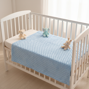 Coperta <span class=keywords><strong>per</strong></span> Neonati in Pile Minky Dot e Sherpa a Doppio Lato, Ultra Morbida, Calmante e Riscaldante - Product Image 3