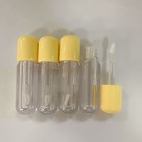 Tube de rouge à lèvres rond transparent vide avec bouchon à vis, en plastique ABS sérigraphié, 5 ml, pour cosmétiques