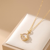 Collier œil de chat en acier inoxydable, pendentif planète étoile en cristal CZ doré, chaîne résistante au ternissement, bijoux pour femmes
