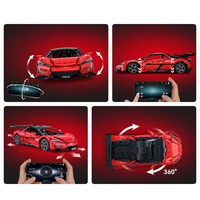 Ensemble de blocs de construction de voiture de sport à l'échelle 1:8, modèle YangWang EV U9, télécommande 2,4 GHz, jouet en plastique à monter soi-même, marque CADA, cadeau