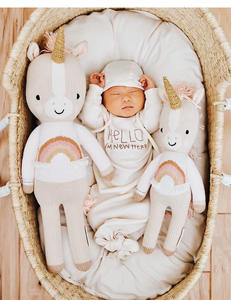 Verano primavera unisex niño y niña Arco Iris estampado ropa de dormir Bebé orgánico anudado saco de dormir Pijamas - Product Image 2