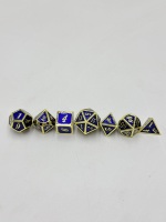 Vente en gros de dés de jeu en métal polyédrique personnalisés en alliage de zinc, dés de jeu en métal polyédrique sur mesure