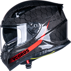 VCOROS FA602 Carbon Fiber Full Face Motorcycle Helmet Unisex Adult Fluorescent with Dual Visor Helmet,DOT Approved,Safety Helmet - Product Image 6