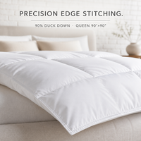 Couette d'hiver épaisse 50% duvet de canard blanc, taille Queen, avec compartiments, en coton anti-duvet, extra chaude, vente en gros