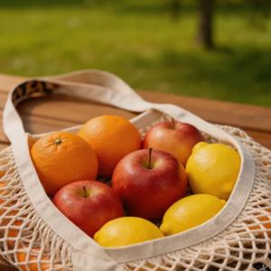 Sac fourre-tout rétro en maille sur mesure - Sac de courses portable de style vintage, organisateur durable et réutilisable pour fruits et légumes - Product Image 3