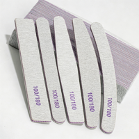 Limes à ongles grises double face en vrac, grain 100/180, bandes de polissage pour salon, fournitures professionnelles de manucure et de soin des ongles