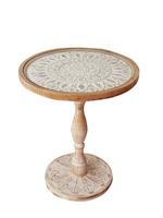 Table basse en bois massif de style nordique rétro français, sculptée marocaine, pour salon, mobilier de maison, style de loisirs français marocain
