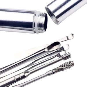 Ensemble de cure-oreilles en acier inoxydable, outil portable pour enlever le cérumen, fournitures de nettoyage pour adultes, 6 pièces - Product Image 5