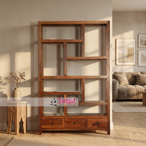 Librería Moderna de Madera Sólida para Sala de Estar, Estantería, Vitrina, Hecha a Mano para Hotel, Biblioteca, Oficina, Precio de Fábrica - Product Image 3