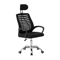 Chaise de bureau ergonomique confortable et abordable, réglable en hauteur, avec dossier haut en mesh, pour ordinateur