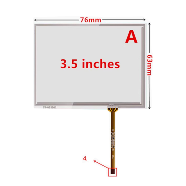 3.5inch 4-wire 76X63MM Resistive Touch Screen GPS Navigation Handwriting External Screen Multimedia Industrial Glass
