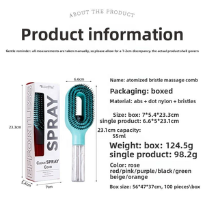 Nouvelle <span class=keywords><strong>brosse</strong></span> à <span class=keywords><strong>cheveux</strong></span> avec vaporisateur d'eau - <span class=keywords><strong>Brosse</strong></span> démêlante 2-en-1 avec <span class=keywords><strong>brosse</strong></span> hydratante à fine brume intégrée - Product Image 2
