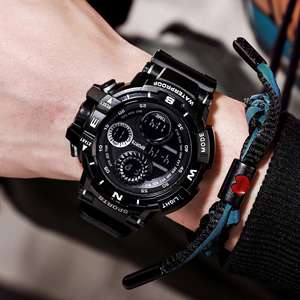 Montre de sport pour homme <span class=keywords><strong>Shock</strong></span>, style <span class=keywords><strong>G</strong></span>, grand cadran numérique, résistante à l'eau 3BAR, bracelet en caoutchouc, chronographe, boîtier en plastique, date automatique - Product Image 3