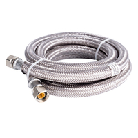 Kit de Instalación para Lavavajillas Eastman de 6 Pies, Línea de Suministro de Acero Inoxidable Trenzado de 3/8 Pulgadas con Conectores de Compresión de 3 Vías en Ángulo