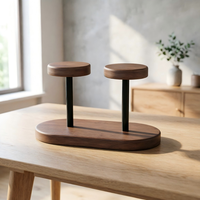 Distributeur de gobelets jetables en bois de noyer, support de gobelets en papier pour table de café, organisateur de gobelets à thé et à café, support de rangement
