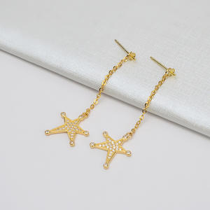 Pendientes de Plata S925 Personalizados con Estrella y Luna, Accesorios para Bandeja de Joyería de Perlas DIY, 6-7 Semi-Acabados, Pendientes Colgantes 1014 - Product Image 3