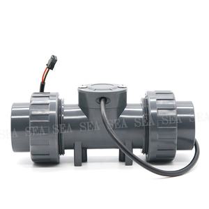 Medidor de flujo de tubería de PVC con cables eléctricos para aguas residuales, medidor de agua OEM con gran contador de flujo 40-460LPM DN32, líquido ácido Industrial - Product Image 1