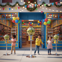 Distributeur automatique de bonbons et de jouets en capsules Niudele, compatible avec les jetons et les pièces de monnaie, jaune, capacité de 400 à 500 pièces, ABS/PC