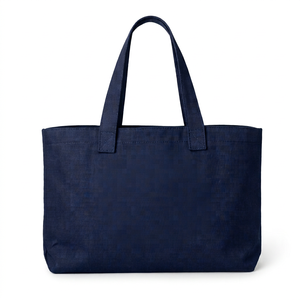 Sac fourre-tout pour femme de qualité supérieure, 100% coton, double poignée, logo personnalisé, grand format, pour week-end, plage, shopping - Product Image 2