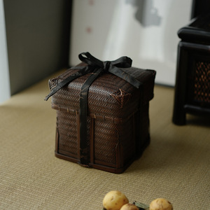 Caja de té de bambú tejida a mano de estilo japonés, cesta de almacenamiento para utensilios de té, caja de té portátil para sala de té en casa, taza y - Product Image 1
