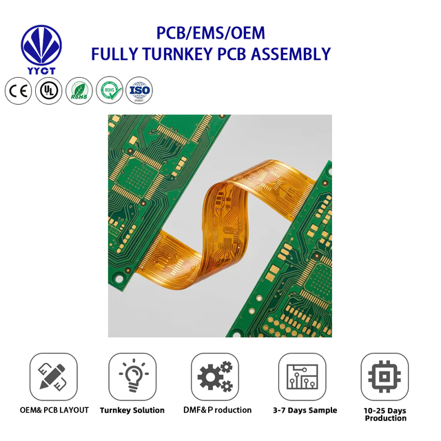 Custom Multilayer Rigid-Flex PCB Manufacturer 2-22 Layers FR4 Flexible Printed Circuit Board Assembly ISO9001/ROHS Certified