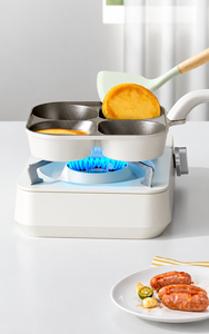 Poêle à œufs multifonctionnelle à quatre trous, 16 cm, carrée, en céramique, antiadhésive, pour faire des crêpes, des hamburgers, des œufs - Product Image 3