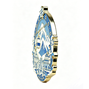 Aimant de réfrigérateur en métal émaillé personnalisé, imprimé UV 2D, thème amour moderne, paysage hivernal, souvenir pour anniversaire, fête des mères - Product Image 3