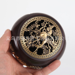 Brûleur d'encens artisanal Tongpu en cuivre pur, grand modèle sculpté avec motif « Pieuvre sur fleur de prunier », brûleur d'encens domestique - Product Image 4