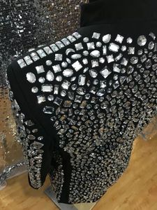 Più il Formato Costomized <span class=keywords><strong>uomo</strong></span> Nero Giacca Di Cristallo Ds Dj Maschio Cantante Ballerino Prestazioni Costume Giacca di Strass Vestito - Product Image 4