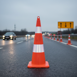 PVC <b>Roadway</b> <b>Safety</b> Cone 75 cm Reflective White Road Cone - Product Image 3