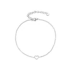Amy Amy Fashion <b>Anklet</b> Stainless Steel <b>Silver</b> Plated Heart Shape Romantic Women's Jewelry Gift T2013 - Product Image 3