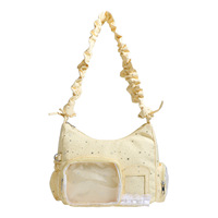 Sac bandoulière Sweet Star style japonais New Boston Pain Bag, transparent, pour fille, style coréen, avec fermeture éclair simple en silicone