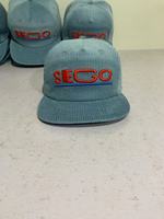 Gorras de Corduroy Personalizadas de 5 Paneles con Cierre a Presión y Cordón, Gorras de Corduroy con Cuerda