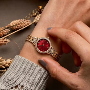 Stainless Steel Vintage Luxury Quartz Women's <b>Watch</b> with Custom Logo Option Bracelet Band Hidden Clasp - Product Image 2