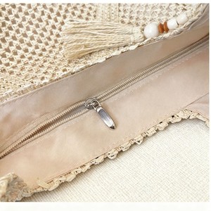 Nouveau Sac de Plage Grande Capacité Printemps/Été, Sac Fourre-tout Porté Main et Épaule, Sac Bandoulière en Paille Tressée Polyester Tanjing pour la Plage - Product Image 4