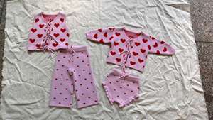 Lila bebé niña niños niño manga corta Camiseta <span class=keywords><strong>punto</strong></span> flor patrón personalizado verano conjunto pantalones cortos - Product Image 5