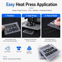 100pcs Autocollant thermocollant personnalisé Transfert de chaleur Logo 3D Vêtements Etiquette en silicone