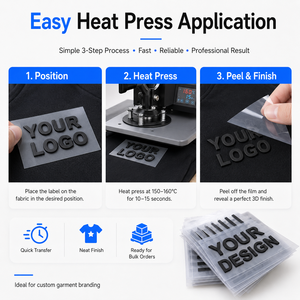 100pcs personalizado de hierro en la etiqueta engomada de la transferencia de calor 3D Logo <span class=keywords><strong>ropa</strong></span> <span class=keywords><strong>ropa</strong></span> etiqueta de silicona - Product Image 6
