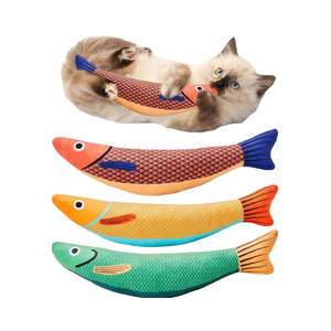 Jouets sonores froissés Hovicaed Saury Fish Catnip pour chat, doux et durables, 9,4 pouces, pour l'exercice intérieur des chatons, jouets interactifs pour animaux de compagnie - Product Image 1