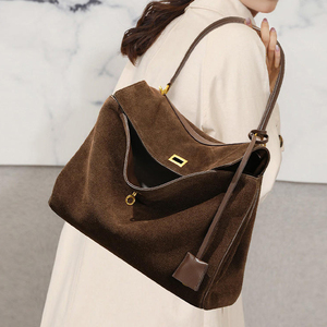 High Quality Luxury Genuine Leather Suede <b>Tote</b> <b>Bag</b> Women's Large Capacity Branded <b>Bags</b> Luxury Women Shoulder <b>Bag</b> Handbag - Product Image 5
