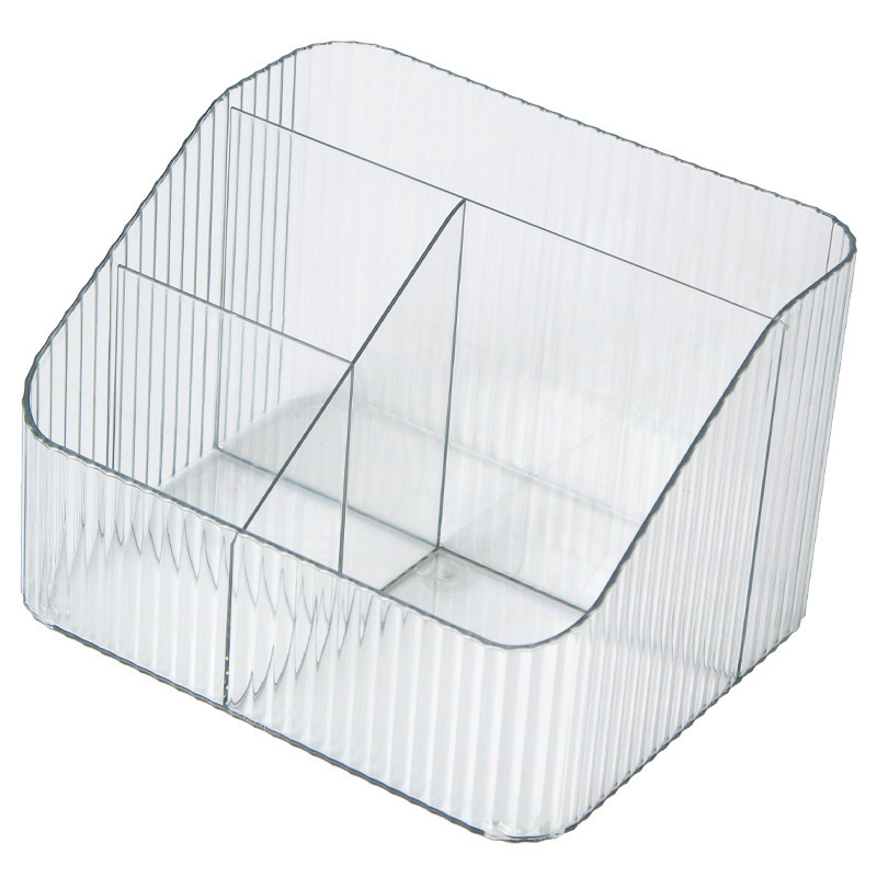 Striped cosmetic storage box [four-compartment design]