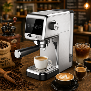 <span class=keywords><strong>Cafetera</strong></span> Espresso Semiautomática Anbolife de 20 Bares, 1400W, Termobloque, Panel Táctil, Vaporizador, Tanque de Agua de 1.2L, para Hogar y Oficina - Product Image 3