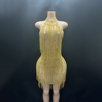 Novance Y2336 Tenues de soirée Sexy Dos nu à bretelles orné de strass et de franges Vêtements pour femme Chic Tenue d'anniversaire pour femme Robe de soirée